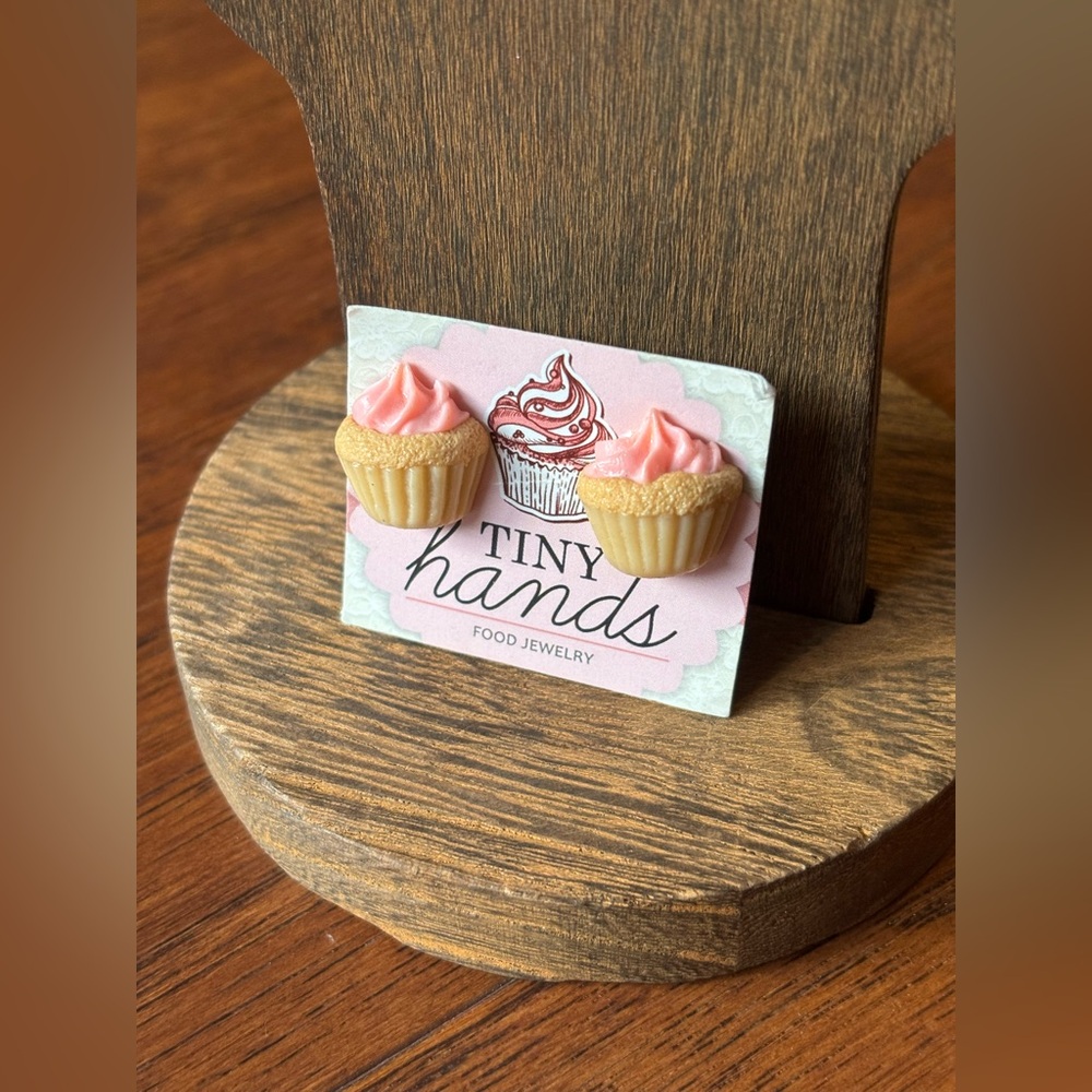 Tiny Hands Cupcake Stud Earrings Polymer Clay | $43 RETAIL - Picture 5 of 8